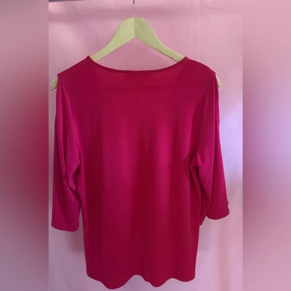 Michael Kors Women's Fuchsia Quarter Sleeve Top